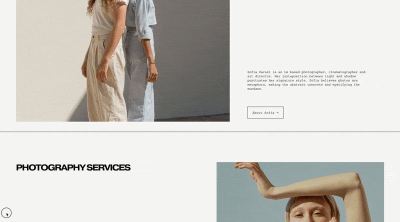 Horizontal Scrolling Sections